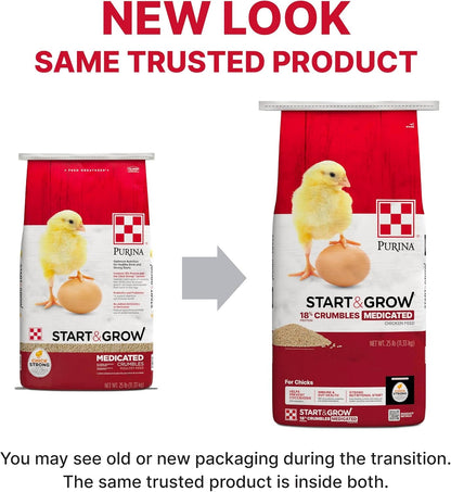 Purina Start & Grow | Nutritionally Complete Medicated Chick Feed Crumbles | 25 Pound (25 Lb.) Bag3