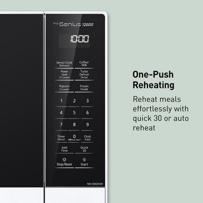Panasonic NN-SN65KW Microwave Oven with Inverter Technology, 1200W, 1.2 Cu.Ft. Small Genius Sensor One-Touch Cooking, Popcorn Button, Turbo Defrost-Nn-Sn65Kw-(White) | 1.2 Cu.Ft. Small Genius Sensor One-Touch Cooking, Inverter Technology, 1200W, Popcorn Button, Turbo Defrost15