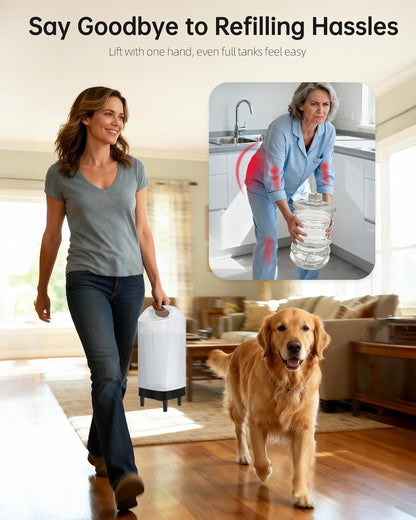 Automatic Dog Water Bowl Dispenser - 2.4 Gallon Gravity Pet Water Dispenser with 304 Stainless Steel Bowl, Dog Auto Feeders Bowls Self Waterer, Easy-Carry Handle for Large Dogs & Cats, Multi-Pet Home3