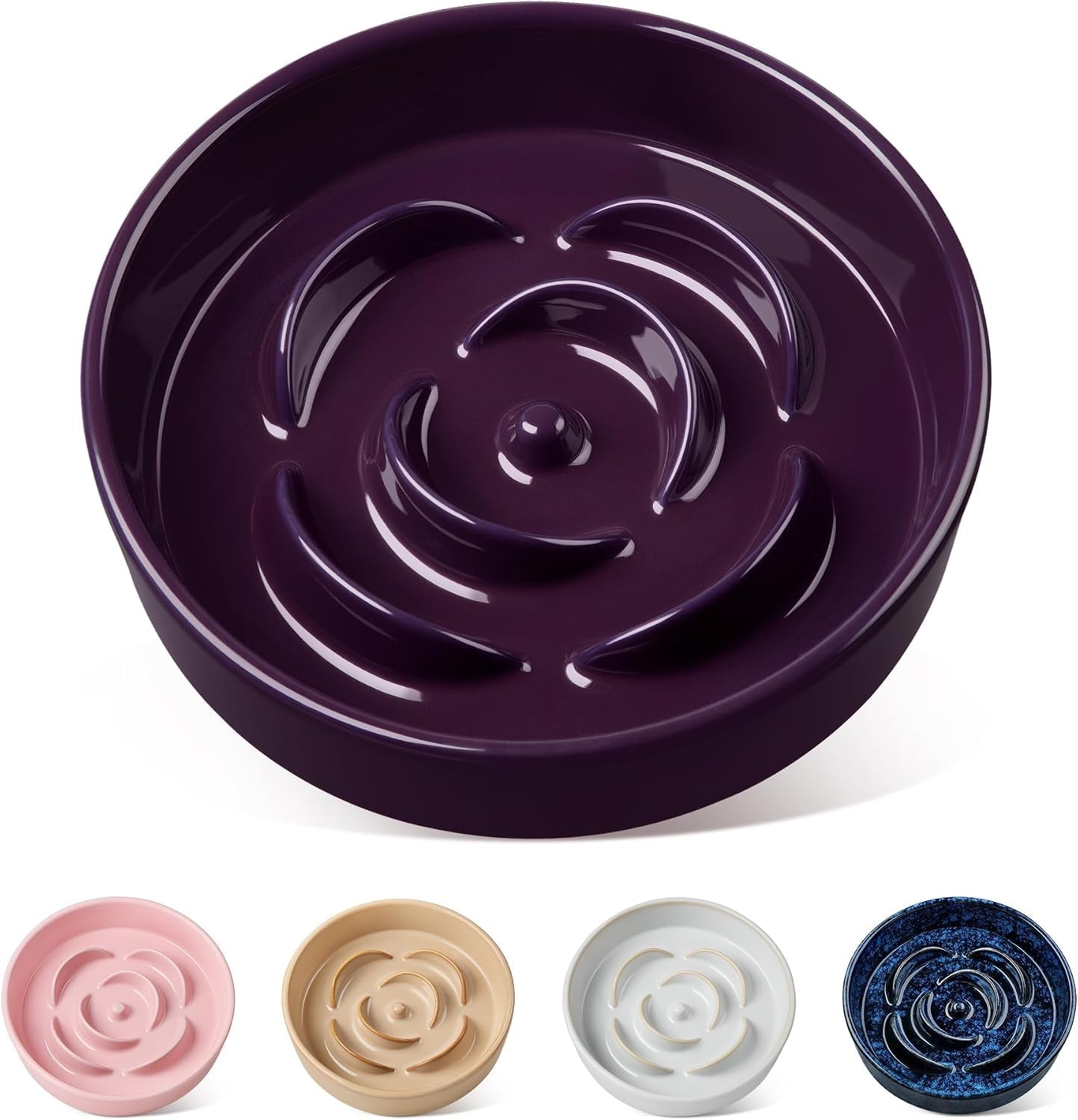 vancasso-slow-feeder-dog-bowl-0-6-cups-ceramic-dog-food-dish-for-fast-eaters-small-breed-puzzle-bowl-for-small-dogs-and-cats-blue