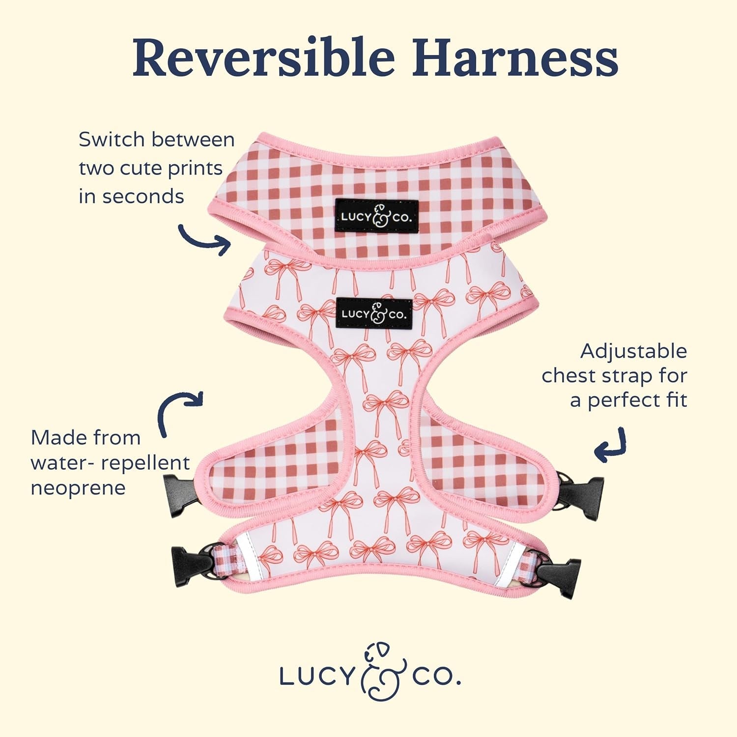 lucy-co-reversible-dog-harness-water-repellent-neoprene-dual-print-design-easy-swap-style-adjustable-comfort-fit-take-a-bow-reversible-harness-small