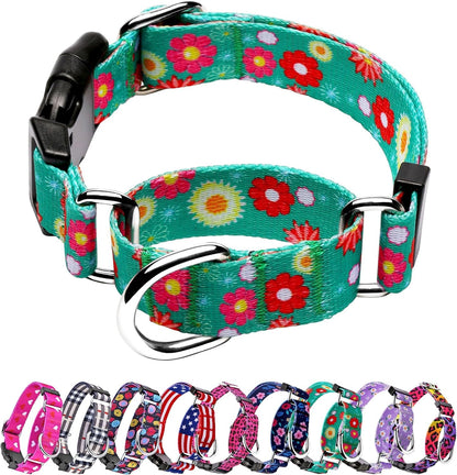 Hikiko Martingale Collar for Dogs Adjustable Soft Nylon Dog Collars with Cute Patterns for Small Medium Large Dog（Pink Butterfly,Medium）24