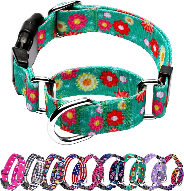 Hikiko Martingale Collar for Dogs Adjustable Soft Nylon Dog Collars with Cute Patterns for Small Medium Large Dog（Pink Butterfly,Medium）24