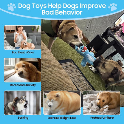 Bzonsmart Dog Squeaky Toys Plush Chew Toys for Small Medium Large Dogs | Double Sound |Non-Toxic Soft Plush |Double-Layer Reinforced Sewing| Suitable for Interactive.Playing, Chewing &Teething5