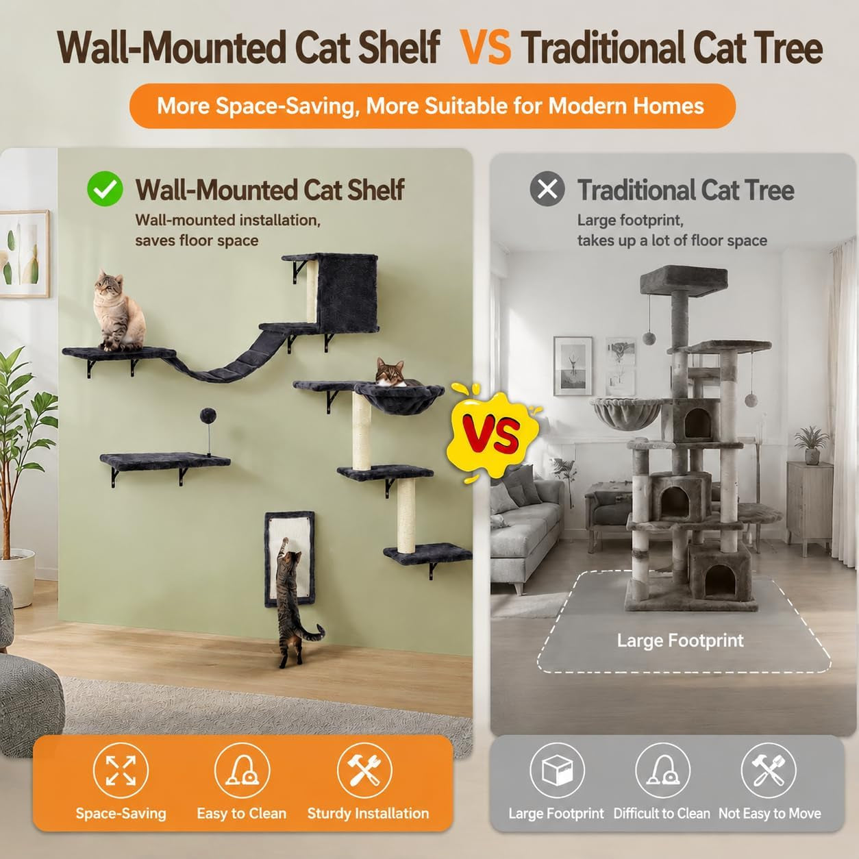 cat-wall-shelves-space-saving-wall-mounted-cat-climbing-set-for-large-cats-multi-level-climbing-system-wall-furniture-bed-steps-hammock-wall-scratcher-indoor-cat-40-lbs-small-place-corner-room