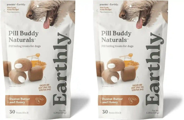 Presidio Earthly Pill Buddy Naturals - PB & Apple Recipe Pill Hiding Treats for Dogs - Make a Perfect Pill Concealing Pocket or Pouch for Any Size Medication - 30 Servings13