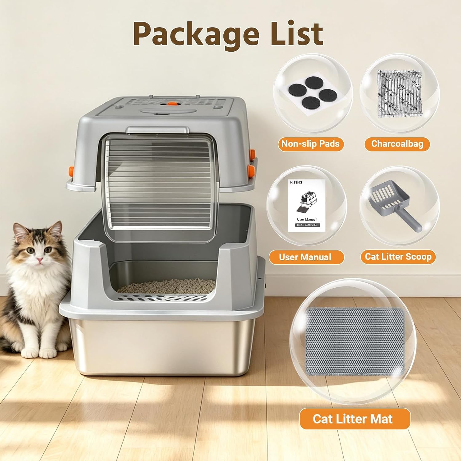 enclosed-stainless-steel-litter-box-xl-covered-metalpan-includes-mat-scoop-easy-cleaning-anti-urine-leakage-non-sticky-front-entry-top-exit