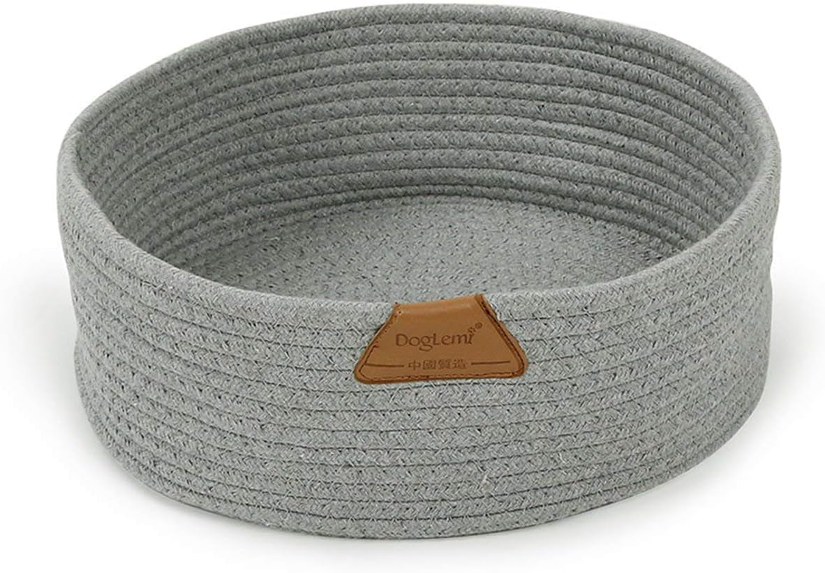 cat-bed-basket-nest-round-cotton-rope-woven-warm-medium-pet-sleeping-bed-house-cute-fun-scratcher-scratching-scratch-mat-pad-for-puppy-small-dogs-indoor-play-eco-washable-winter-summer-gray