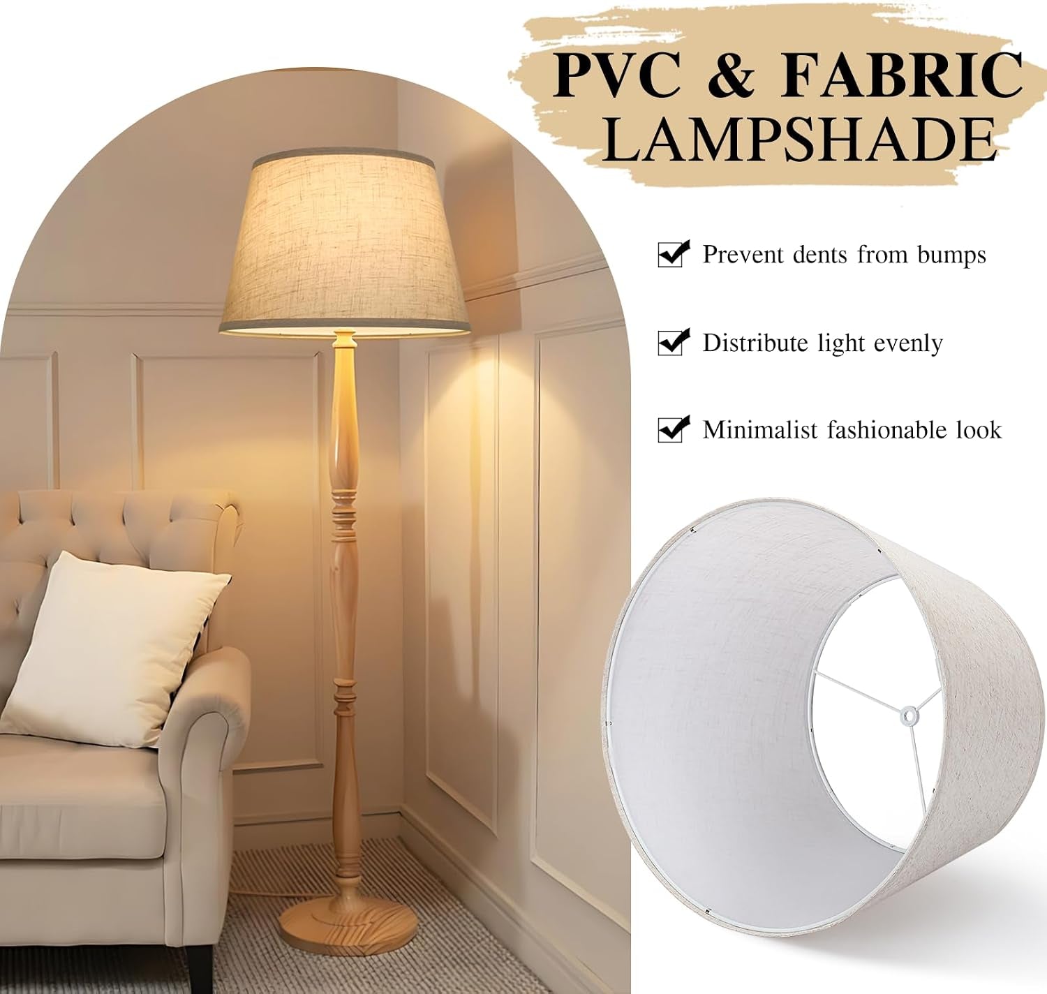 large-drum-lamp-shades-set-of-2-12top-x-16bottom-x-11high-beige-lampshades-for-table-lamps-floor-lamps-natural-linen-replacement-lamp-shades-spider-harp-holders-included-easy-assembly