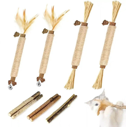 Tocirelo Silvervine Sticks Cat Toys - 6Pack Natural Cat Chew Toy Teeth Cleaning, Matatabi Dental Care Kitten Treat, Catnip Cat Teething Toys, Catmint Silver Vine Sticks for Bored Indoor Kitty10