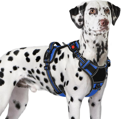 Eagloo Dog Harness No Pull for Large Dogs, Easy on & off with 3 Buckles | No Choke with Front Clip, Adjustable Fit, MOLLE System, Reflective Vest, Easy Control for Walking, Black, Large11