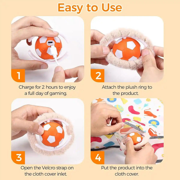 VIWIK Interactive Cat Toys for Indoor Cats, Hide and Seek Mouse Catching Game Cat Ball Toy, Automatic Motion Activated Kitten Toys, Low Noise Fast Rolling Ball in Play Mat for Bored Adult Cats7
