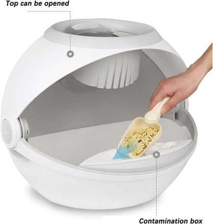 Dog Potty Training Toilet ﻿ Pet Cat Litter Box Tray Fully Enclosed Extra Large Toilet Nesting Training System Easy Cleaning Filter Pan Waterproof Space Capsule(A)6