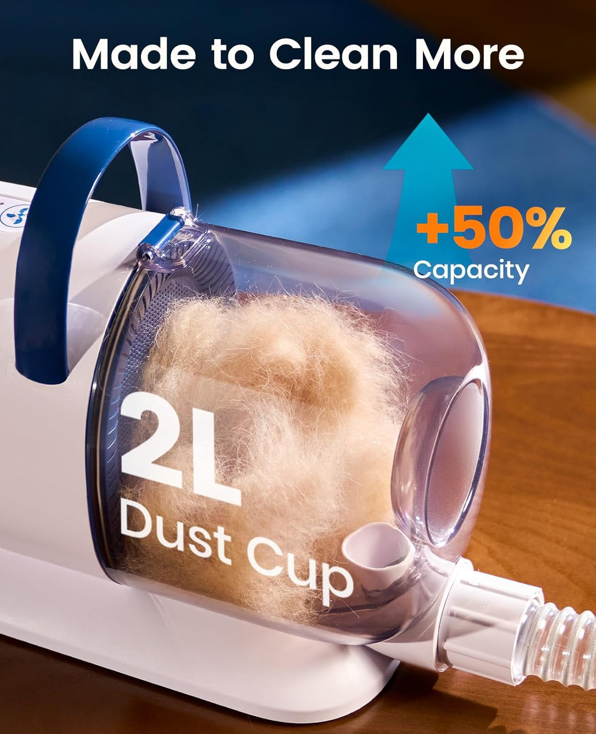 oneisall-dog-grooming-vacuum-kit-with-6-tools-powerful-15000pa-suction-clippers-trimmer-nail-grinder-59db-2l-large-canister-easy-to-clean-empty