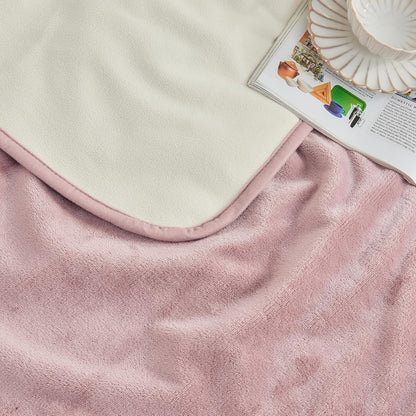 Waterproof Blanket 60"X80" for Adults, Reversible Waterproof Bed Cover for Dogs Cats Pets, Soft Leakproof Blanket for Bed Couch Sofa Furniture Protector, Dusty Pink/Off White5