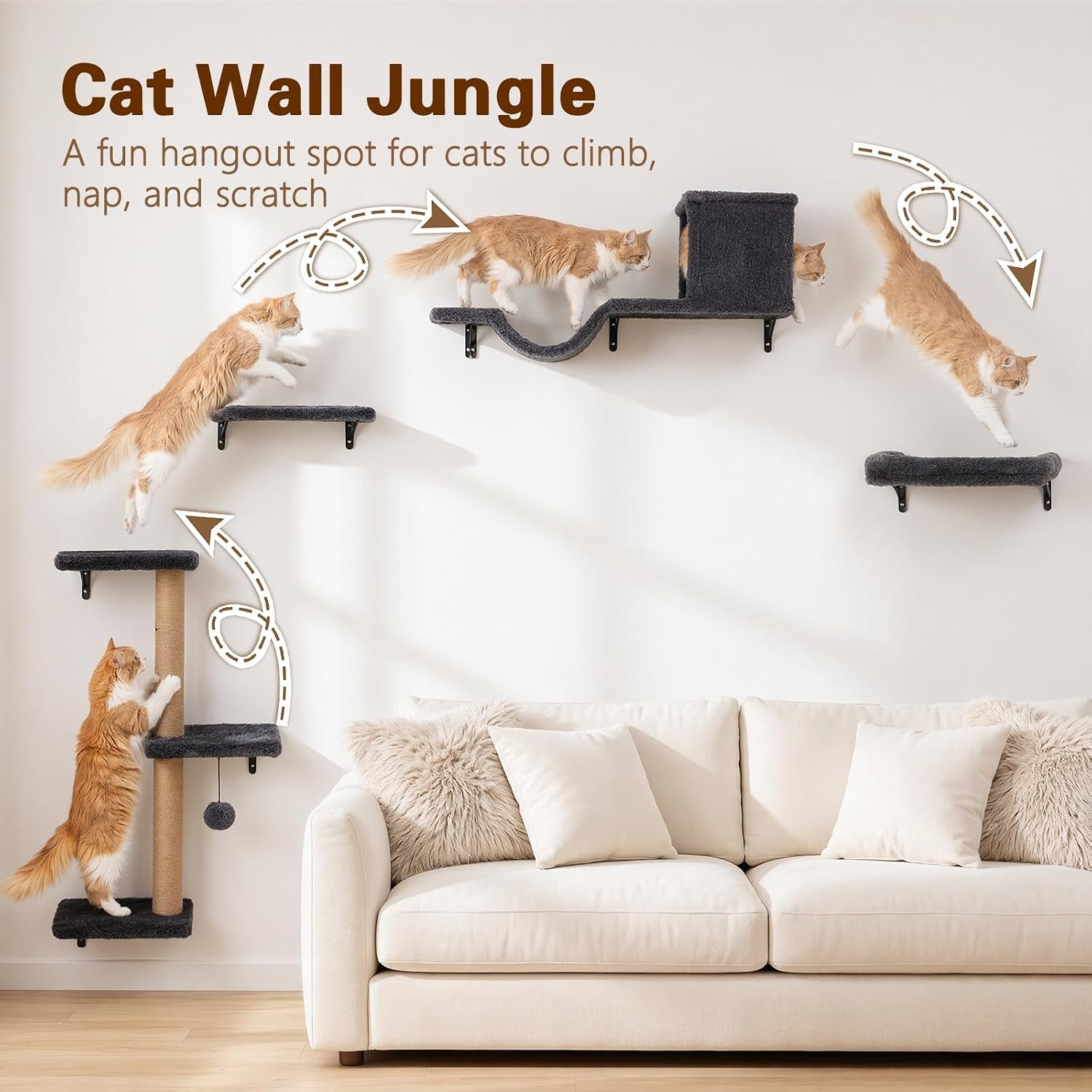 6-in-1-cat-wall-shelves-for-indoor-cats-wall-mounted-furniture-with-bed-cave-perch-scratching-post-multi-level-climbing-system-space-saving-playground-natural-wood-gray