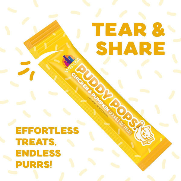 Weruva Puddy Pops, Chicken and Pumpkin Lickable Cat Treats, 0.5Oz Tube, Pack of 56