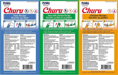 INABA Churu Lickable Purée Natural Cat Treats (Tuna and Chicken Variety Pack, 36 Tubes)2