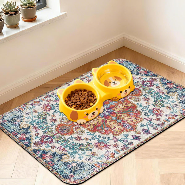 Pet Feeding Mat for Floors Cat Food Mat Waterproof Dog Food Mat and Water Absorbent Quick Dry Non Slip Mat for Cat Bowls9