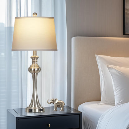 28.75" Silver Table Lamps for Living Room,Touch Lamps for Bedrooms Set of 2 - Nightstand Table Lamp with USB C+A, 3 Way Dimmable Bedside Lamps End Tables Brushed Nickel6