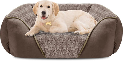 INVENHO Rectangle Washable Orthopedic Dog Bed for Small, Medium and Large Dogs, Soft Calming, Sleeping Puppy Bed Durable Pet Cuddler with Anti-Slip Bottom, S (20"X19"X6")24