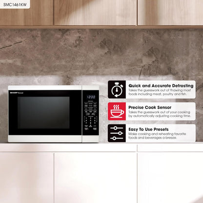 SMC1461KW 1.4 Cu. Ft. 1100W White Countertop Microwave Oven2