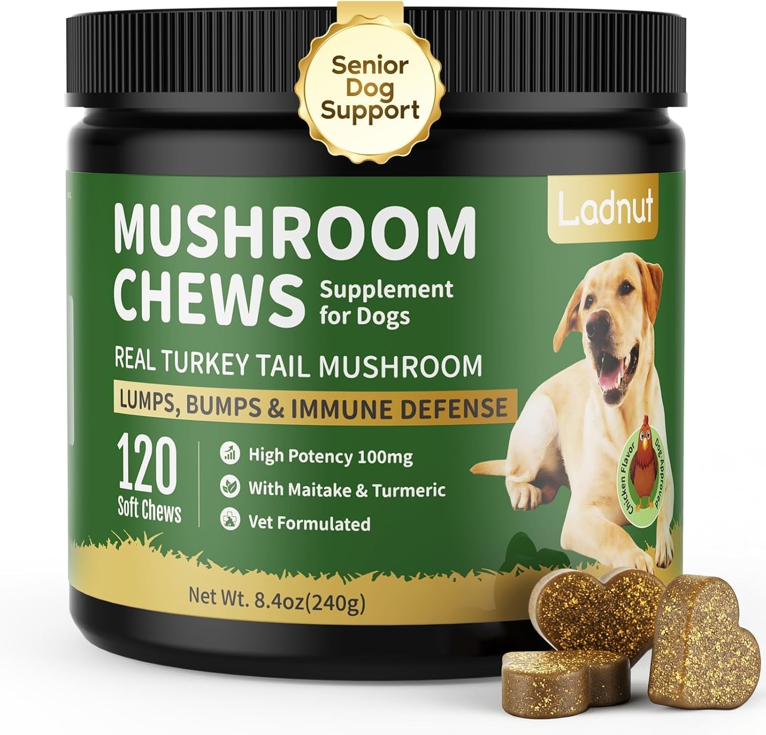 turkey-tail-mushroom-for-dogs-senior-dog-supplement-for-lumps-bumps-lipoma-soft-chews-with-reishi-maitake-turmeric-astragalus-supports-immune-health-natural-chicken-flavor-120-count
