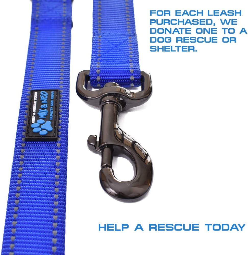 max-and-neo-double-handle-traffic-dog-leash-reflective-donates-to-dog-rescue-black-6-ft