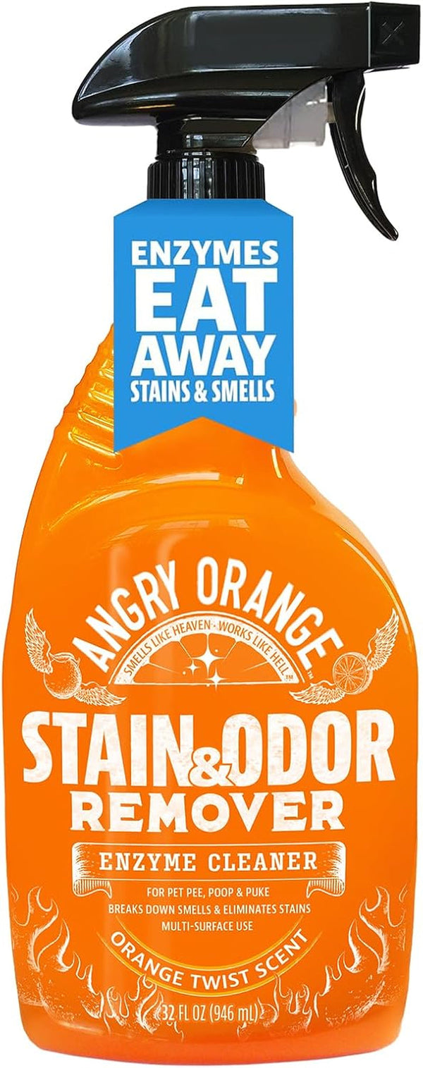 Angry Orange Stain Remover - 32Oz Enzyme Pet Cleaner - Dog & Cat Urine Destroyer and Stain Remover - Citrus Spray Cleaning Solution - Puppy Supplies1