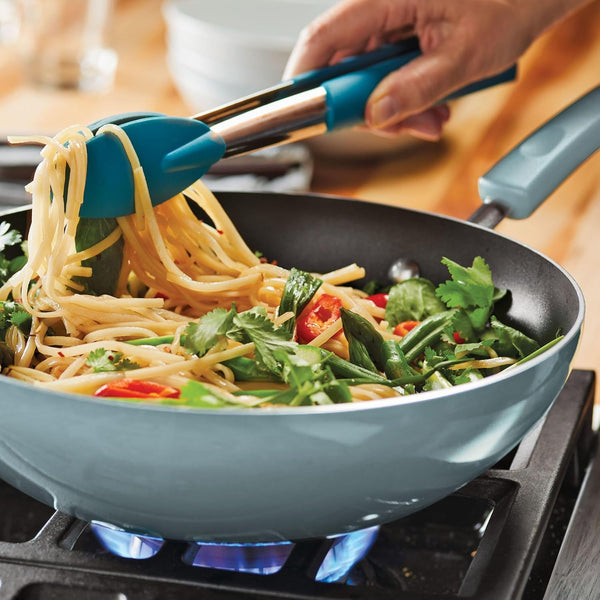 Classic Nonstick Stir Fry Pan with Glass Lid, 11 Inch - Sky Blue2