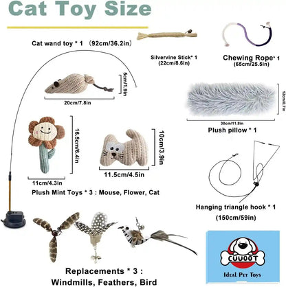 7-In-1 Kitten Toys for Indoor Cats with Washable Adhesive Suction Cup, Hanging Interactive Cat Toys, Silvervine Stick and Sisal Chew Rope Catnip Teething Toy for Bored Kitten6