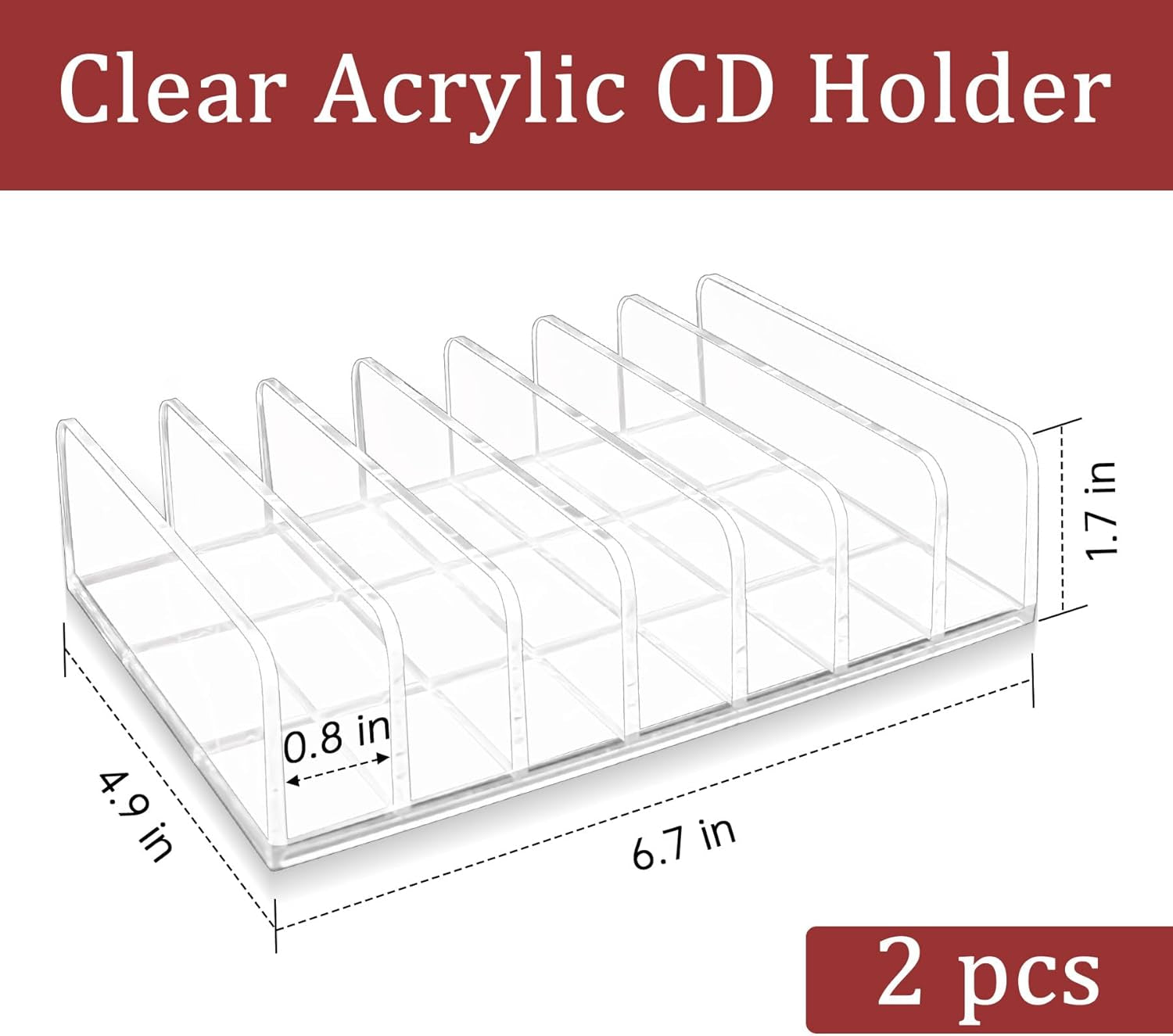 2-pcs-clear-acrylic-cd-holder-dvd-cd-display-rack-cd-storage-box-vinyl-record-storage-stand-holds-up-to-14-standard-cd-cases-for-media-shelf-storage-and-organization