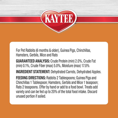 Kaytee Natural Snack with Superfoods for Pet Guinea Pigs, Rabbits, Hamsters, and Other Small Animals, Apple & Carrot, 2.5 Ounces5