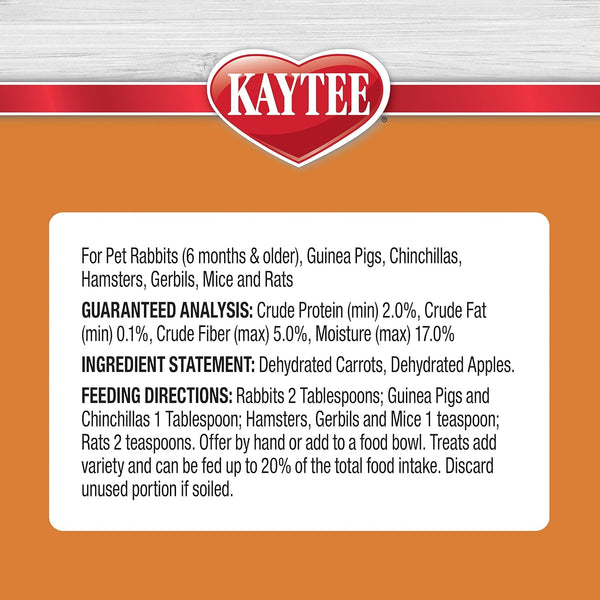 Kaytee Natural Snack with Superfoods for Pet Guinea Pigs, Rabbits, Hamsters, and Other Small Animals, Apple & Carrot, 2.5 Ounces5