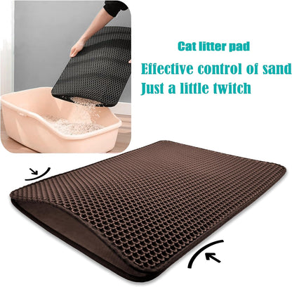 HTTMT- (20X15.7 Inch) Pet Supplies Cats Litter & Housebreaking 40X50 Brown Cat Litter Mat Double Layer Pad Trapper Folding Pad EVA Foam Rubber2