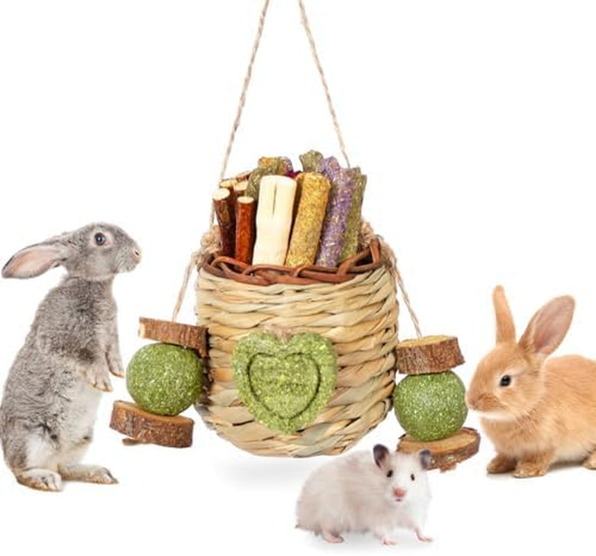 jorewood-rabbit-chew-toys-natural-hanging-basket-with-sweet-bamboo-timothy-hay-peach-sticks-for-bunny-chinchillas-guinea-pigs-hamsters-rats-teeth-grinding