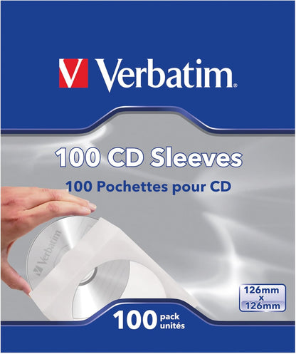 CD/DVD Paper Sleeves-With Clear Window 100Pk1