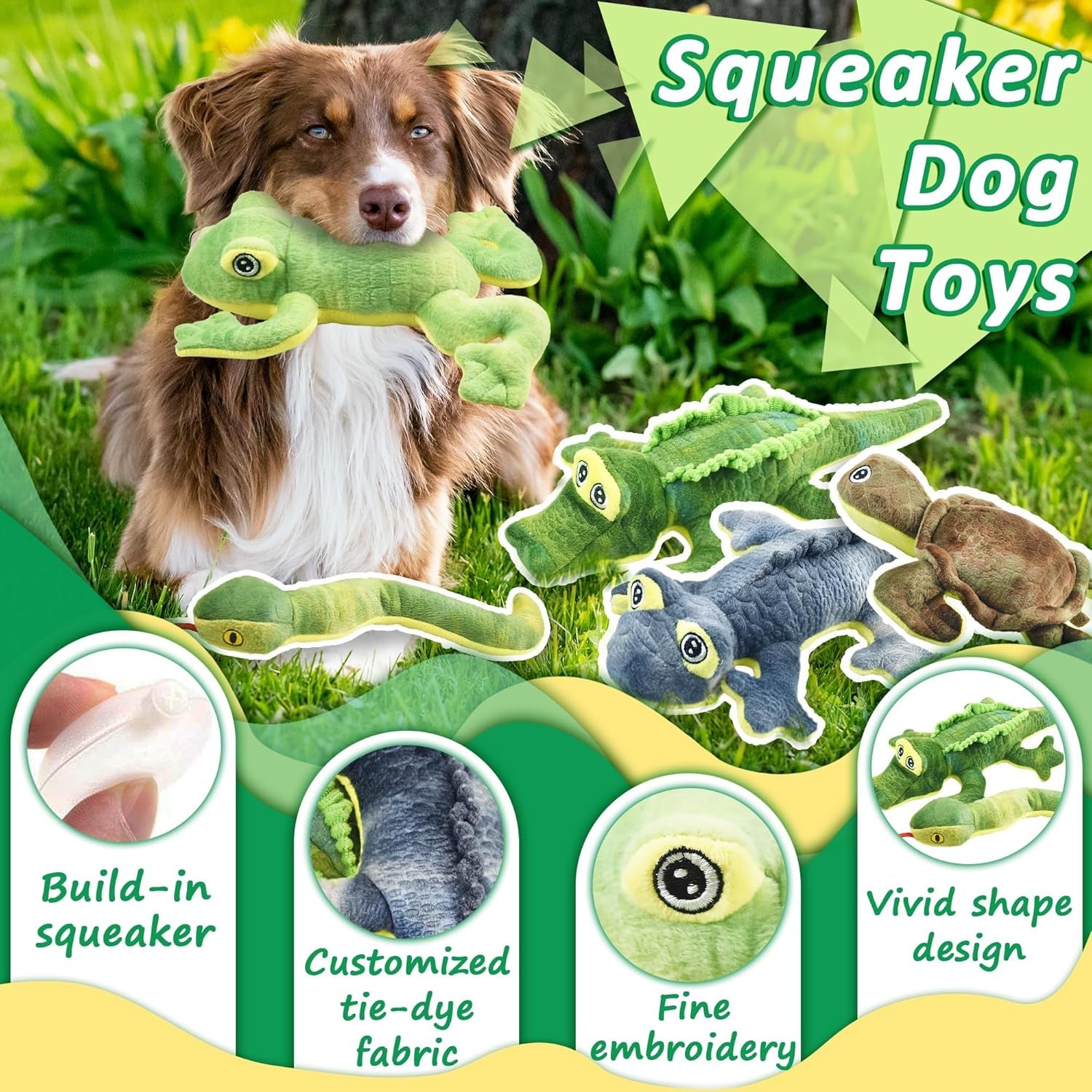 lechong-stuffed-animal-dog-toys-5-pack-tough-squeaky-dog-toys-plush-toys-assortment-great-value-pet-toys-bundle-woodland-series-chew-toys-for-large-medium-and-small-dogs-puppy-pet-toys