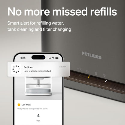 PETLIBRO Cat Water Fountain Stainless Steel Tray, Cordless Cat Fountain Battery Operated, 3L/101Oz Pet Water Fountain App Monitoring, Quiet Cat Fountains for Drinking, Easy Clean 5G Wifi Cat Dispenser8