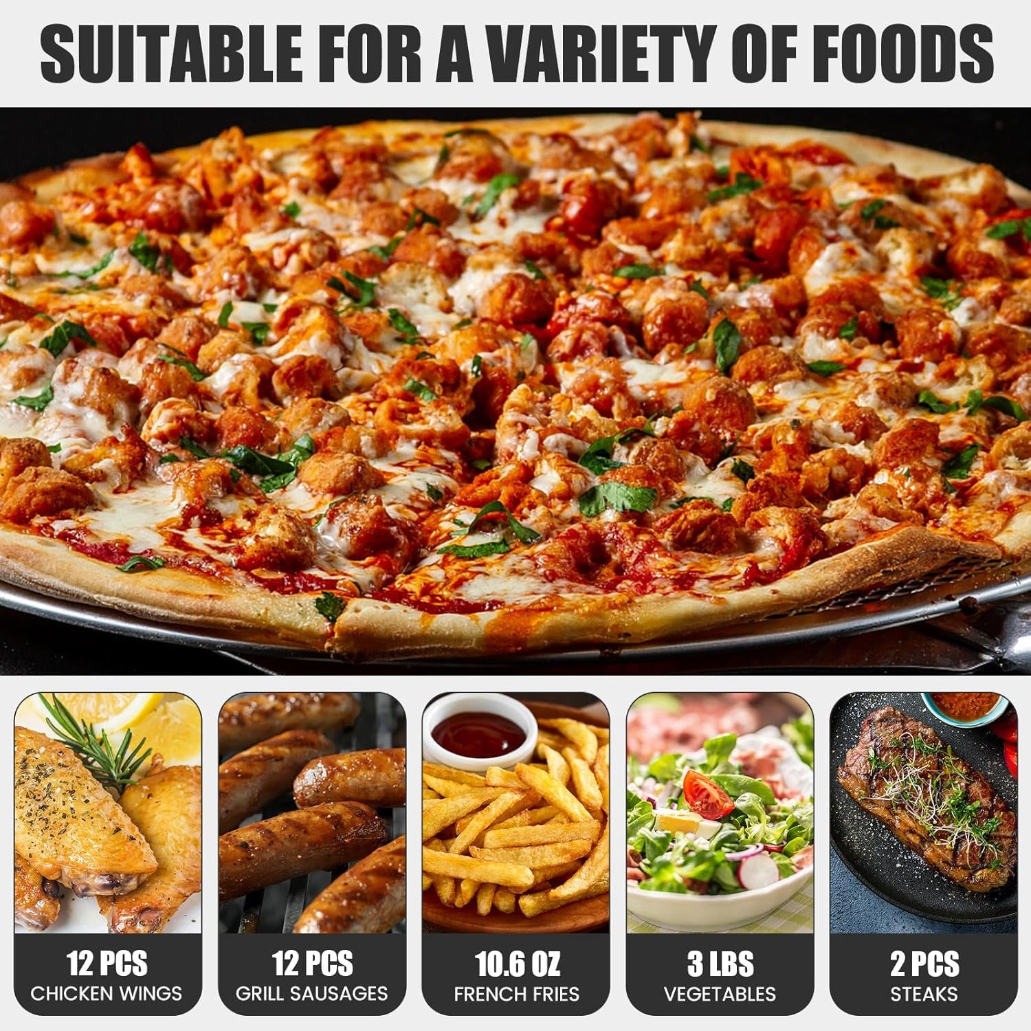 indoor-pizza-oven-countertop-1450w-30mins-timer-multifunctional-electric-cooker-handle-removable-tray-kitchen-and-commercial-use