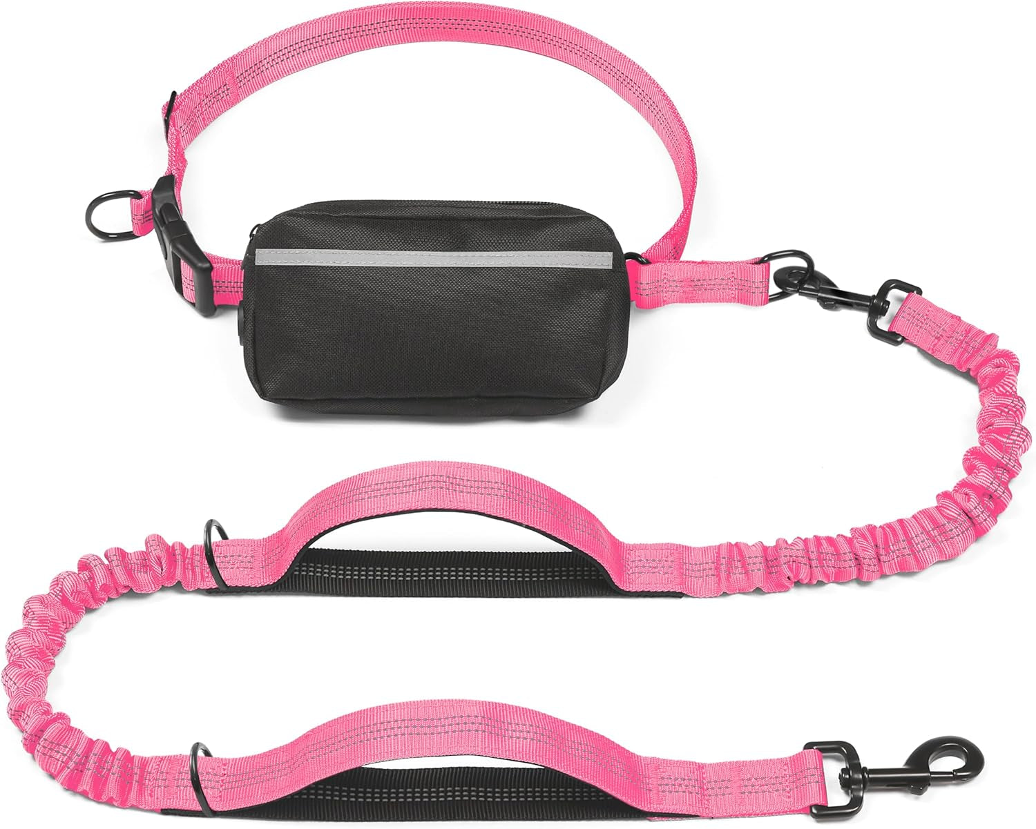 iyoshop-hands-free-dog-leash-with-zipper-pouch-dual-padded-handles-and-durable-bungee-for-walking-jogging-and-running-your-dog-large-25-120-lbs-black