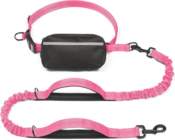 Iyoshop Hands Free Dog Leash with Zipper Pouch, Dual Padded Handles and Durable Bungee for Walking, Jogging and Running Your Dog (Large, 25-120 Lbs, Black)22