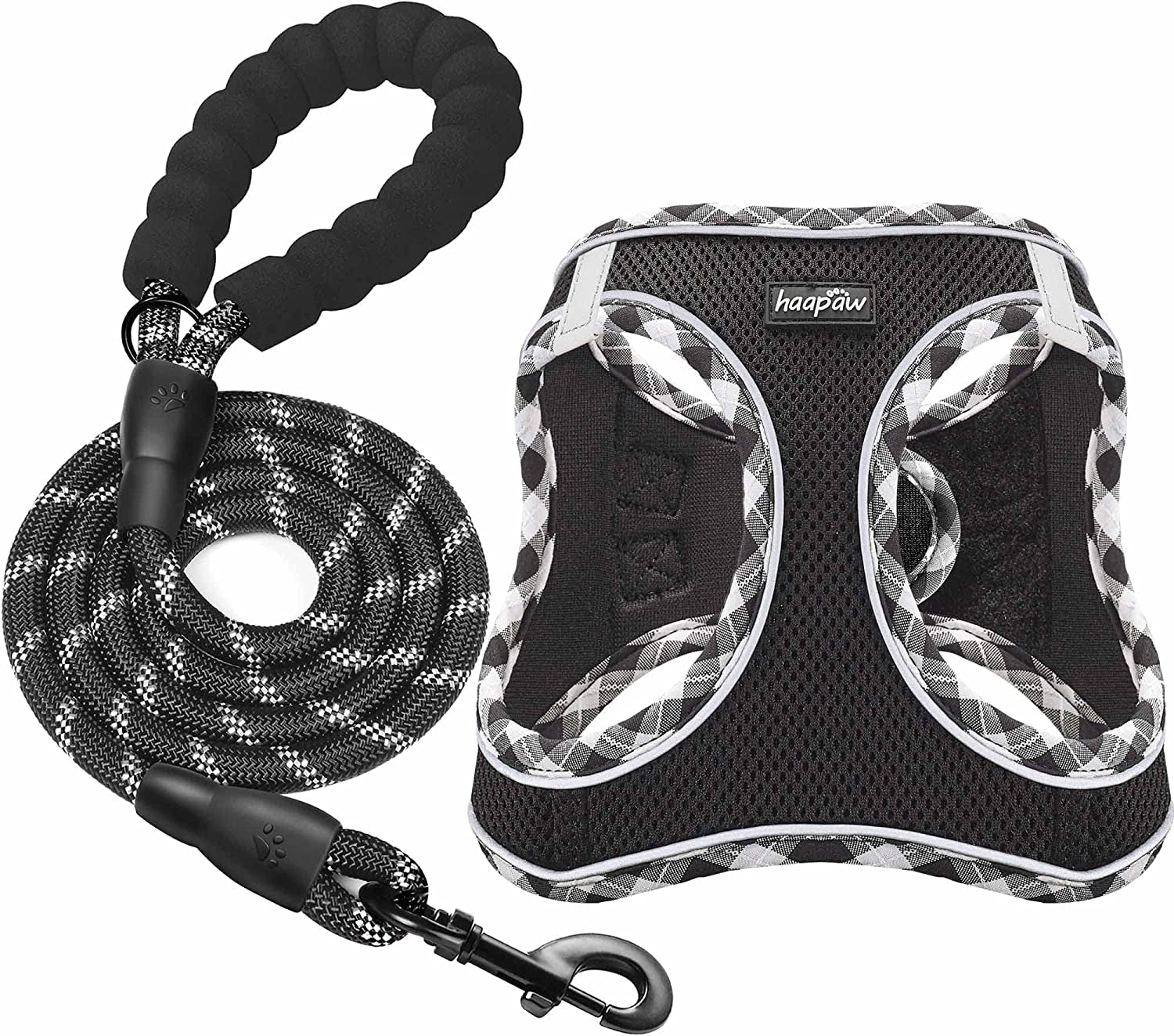 haapaw-dog-harness-with-leash-set-no-pull-adjustable-reflective-step-in-puppy-harness-with-thickened-padded-vest-for-extra-small-small-medium-dogs