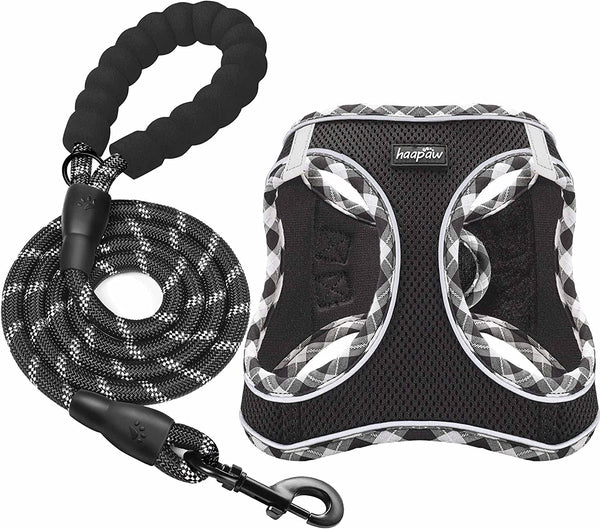 Haapaw Dog Harness with Leash Set, No Pull Adjustable Reflective Step-In Puppy Harness with Thickened Padded Vest for Extra-Small/Small Medium Dogs7
