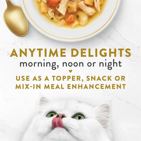 Purina Fancy Feast Broths Classic with Chicken and Vegetables Lickable Wet Cat Food Broth Topper, Pack of 16, 1.4 Oz Pouches6