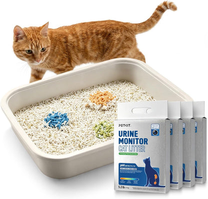 PETKIT Tofu Cat Litter, Clumping Flushable, Urine Ph Detection Tofu Litter | 100% Natural Ingredients Plant Cat Litter, Dust-Free,Low Tracking and Odor Control10