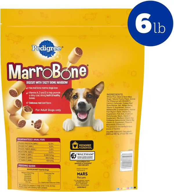 Pedigree Marrobone Bone Marrow Dog Treats, Beef Flavor, 6 Lb | Real Bone Marrow & Beef Flavor, Vitamins A, D & E, for Dogs 5-25 Lbs, Resealable Bag, Great for Small Dogs 5-25 Lbs9