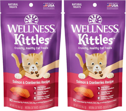 Wellness Kittles Crunchy Cat Treats, All Lifestages, Kitten to Senior, Natural, Grain Free, Chicken and Cranberry Flavor, 2 Oz Bag15