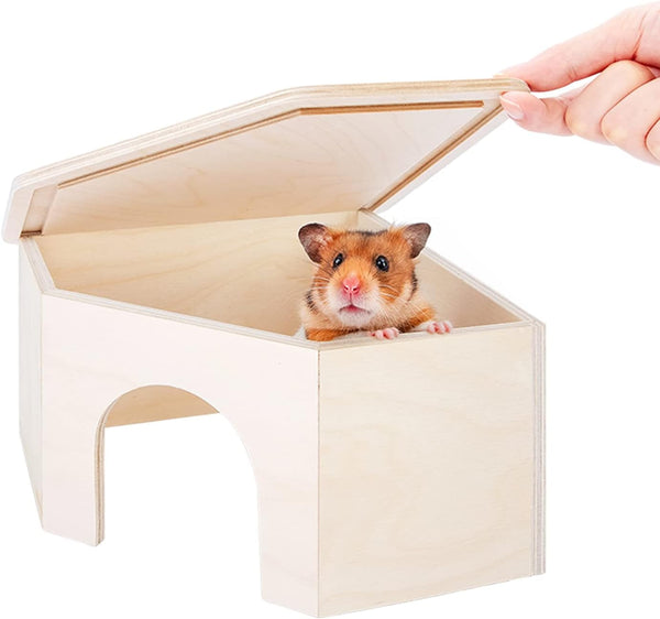 Niteangel Birch Chamber-Maze Hamster Hideout - Small Pets Woodland House Habitats Decor for Hamster Mice Gerbils Mouse1