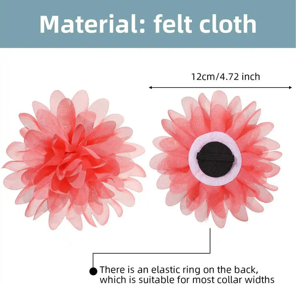 20 Pcs 4.7 Inch Dog Collar Flowers Bow Multicolored Pet Bow Collar Charms Accessories for Puppy Cat Dog Pet Grooming Accessories2